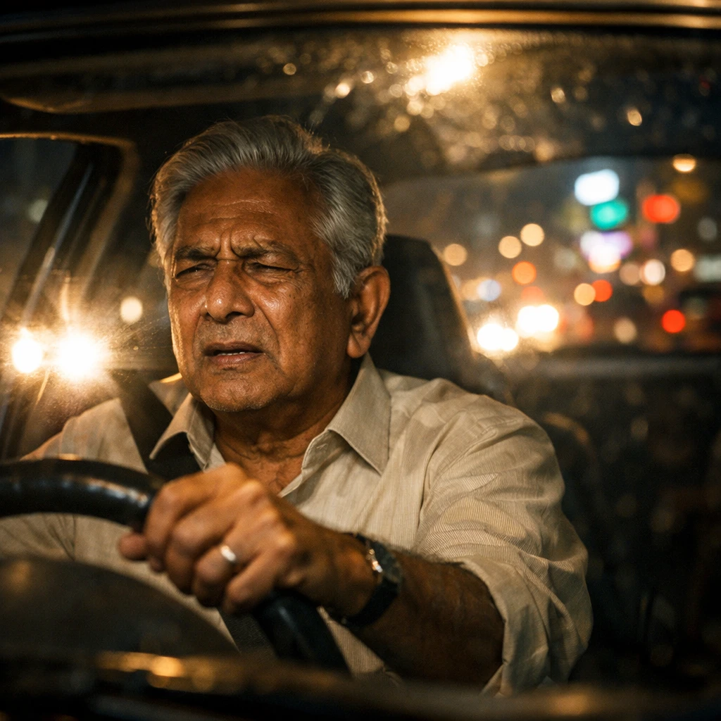 Night glare vision problem caused by cataract