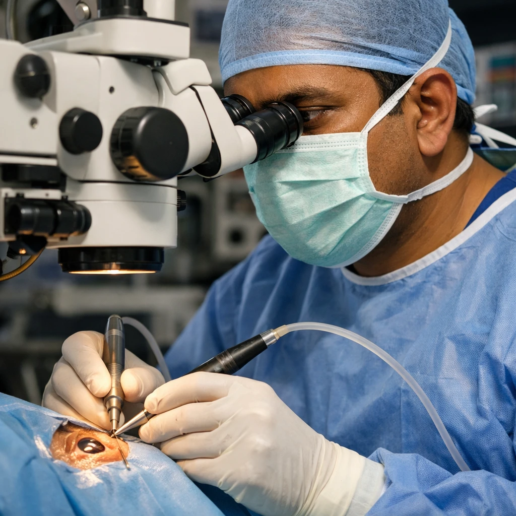 Phaco cataract surgery procedure using micro incision technique